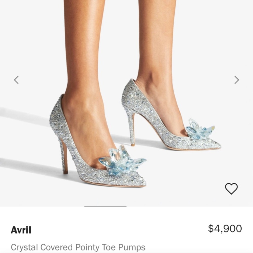 Silver Crystal Pointed Toe Pumps